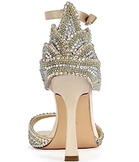 Azalea Wang Rusyn Rhinestone Ankle Strap Square Toe Dress Sandals