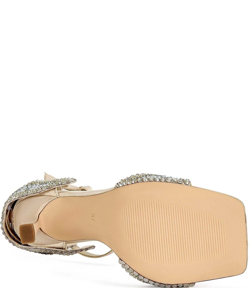 Azalea Wang Rusyn Rhinestone Ankle Strap Square Toe Dress Sandals