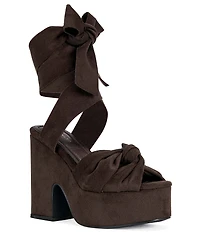 Azalea Wang Saki Ankle Tie Platform Block Heel Sandals
