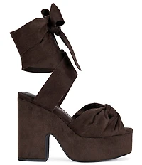 Azalea Wang Saki Ankle Tie Platform Block Heel Sandals