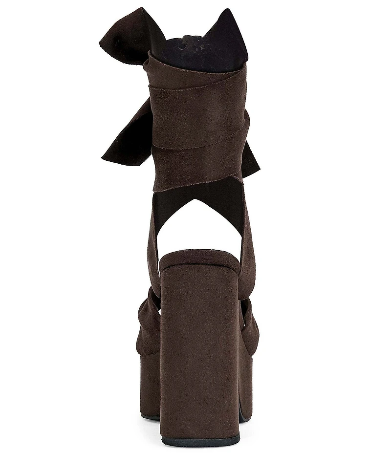 Azalea Wang Saki Ankle Tie Platform Block Heel Sandals