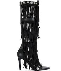 Azalea Wang Sameya Fringed Tall Gladiator Sandals