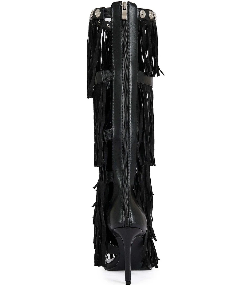 Azalea Wang Sameya Fringed Tall Gladiator Sandals