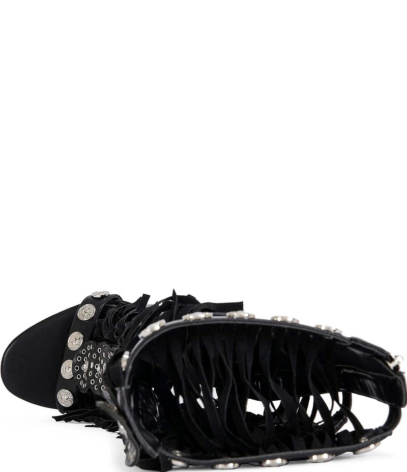 Azalea Wang Sameya Fringed Tall Gladiator Sandals