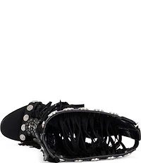 Azalea Wang Sameya Fringed Tall Gladiator Sandals
