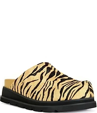 Azalea Wang Sarinda Tiger Print Calf Hair Platform Mules