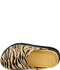 Azalea Wang Sarinda Tiger Print Calf Hair Platform Mules