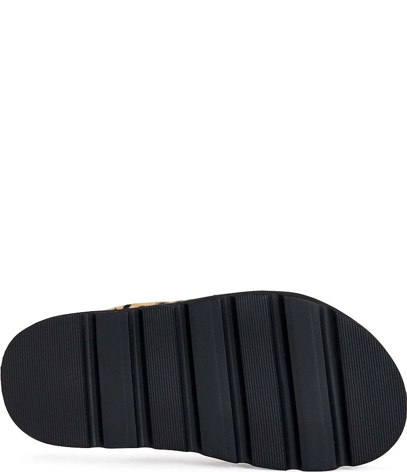 Azalea Wang Sarinda Tiger Print Calf Hair Platform Mules