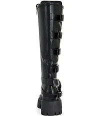 Azalea Wang Saxen Multi Strap Lace Up Tall Combat Boots