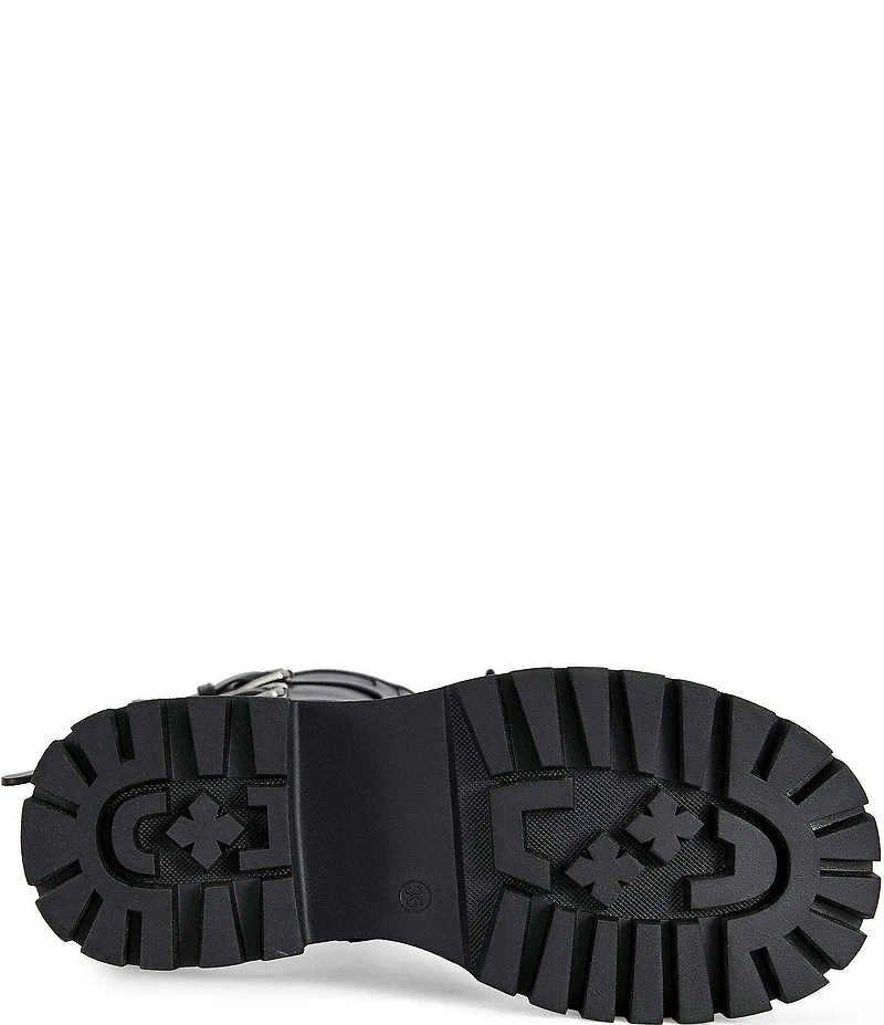 Azalea Wang Saxen Multi Strap Lace Up Tall Combat Boots