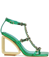 Azalea Wang Schantelle Jewel Embellished Wedge Dress Sandals