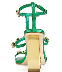 Azalea Wang Schantelle Jewel Embellished Wedge Dress Sandals