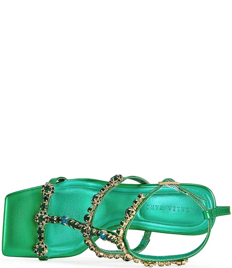 Azalea Wang Schantelle Jewel Embellished Wedge Dress Sandals