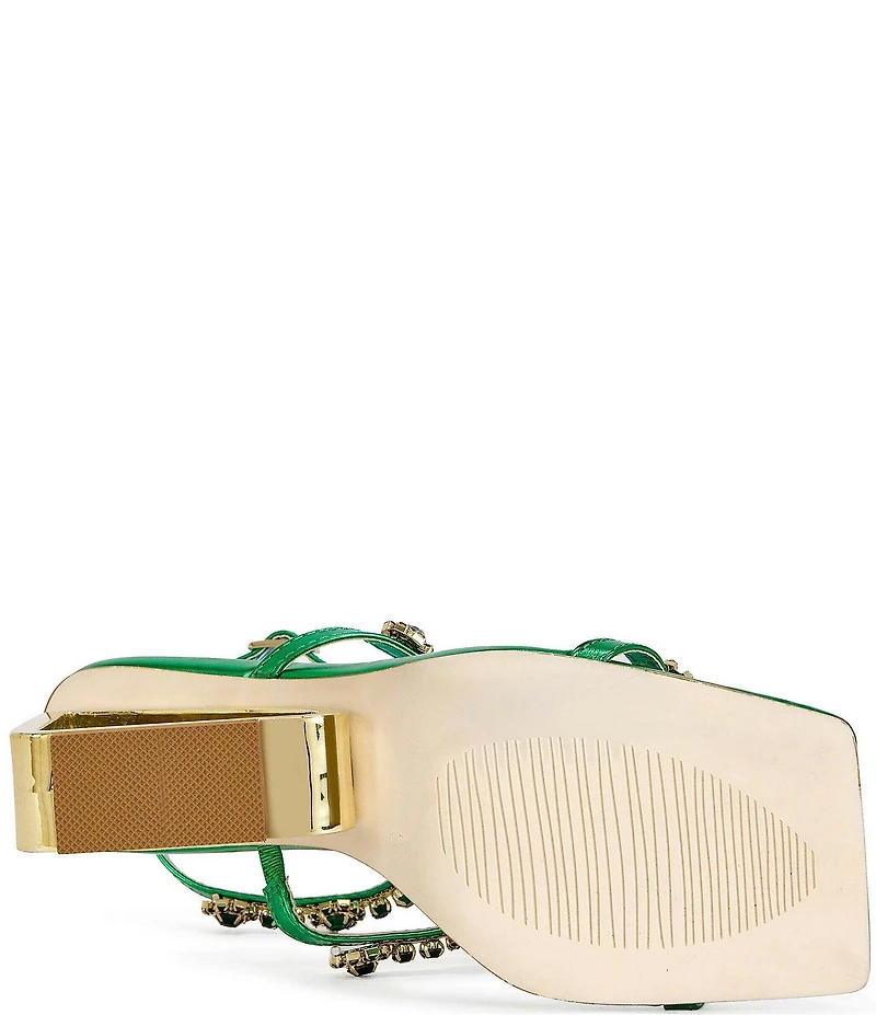 Azalea Wang Schantelle Jewel Embellished Wedge Dress Sandals