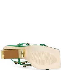 Azalea Wang Schantelle Jewel Embellished Wedge Dress Sandals