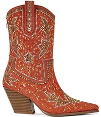 Azalea Wang Scott Rhinestone Embellished Western Booties