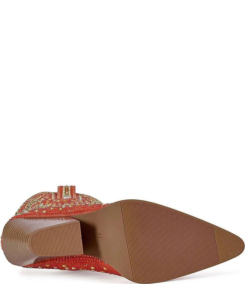 Azalea Wang Scott Rhinestone Embellished Western Booties