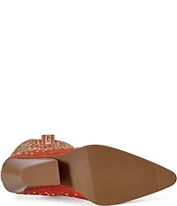 Azalea Wang Scott Rhinestone Embellished Western Booties