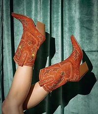 Azalea Wang Scott Rhinestone Embellished Western Booties