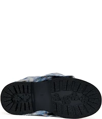 Azalea Wang Semyon Plaid Scrunched Overlay Platform Loafer Mules