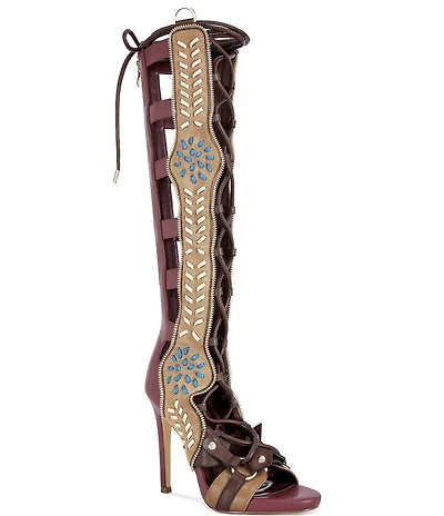 Azalea Wang Shai Lace Up Front Tall Shaft Gladiator Sandals