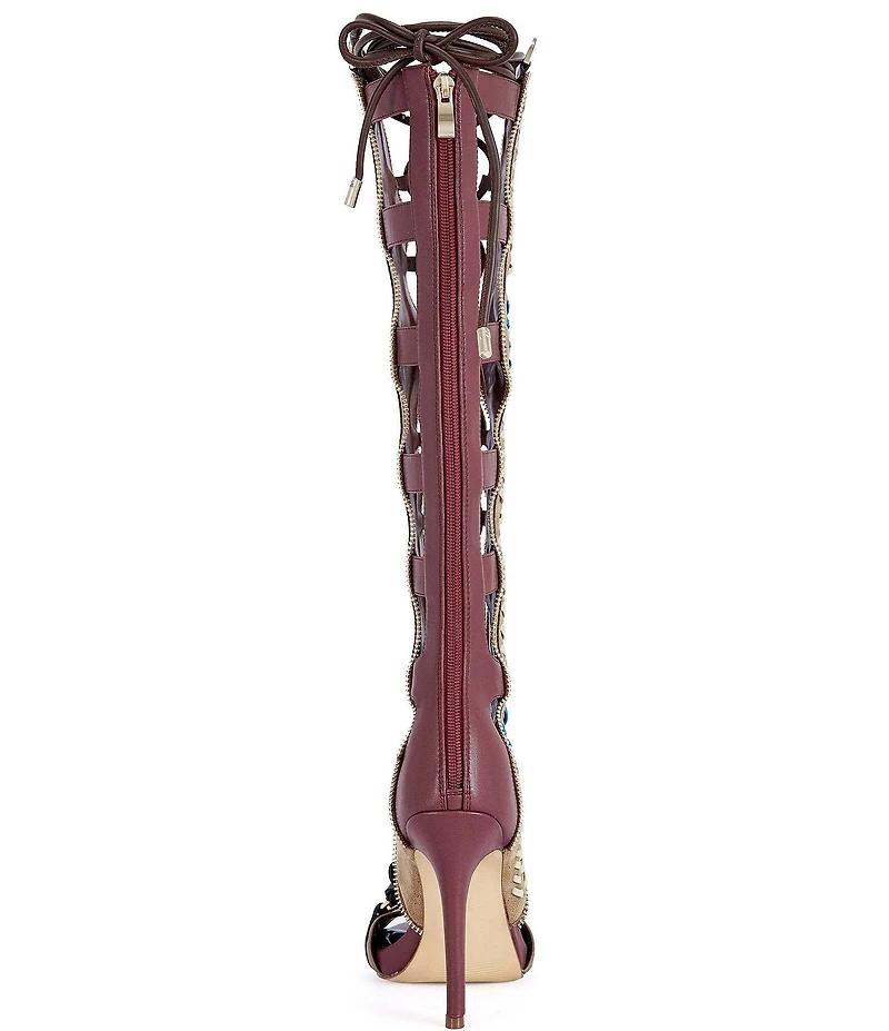 Azalea Wang Shai Lace Up Front Tall Shaft Gladiator Sandals