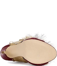 Azalea Wang Shaine Faux Fur Tall Gladiator Stiletto Sandals