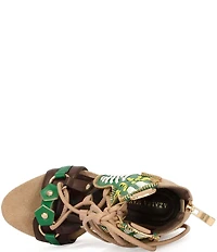 Azalea Wang Shainia Boho Lace Up Back Zip Bootie Sandals