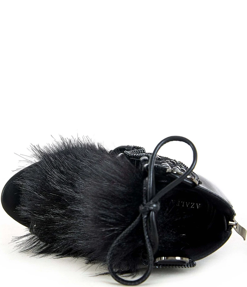 Azalea Wang Shainy Faux Fur Lace Up Shooties