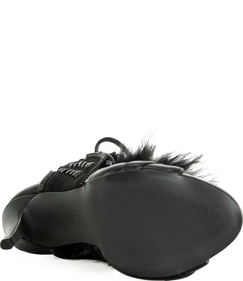 Azalea Wang Shainy Faux Fur Lace Up Shooties