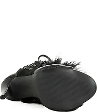 Azalea Wang Shainy Faux Fur Lace Up Shooties