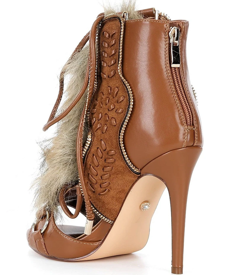 Azalea Wang Shainy Faux Fur Lace Up Shooties