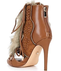 Azalea Wang Shainy Faux Fur Lace Up Shooties