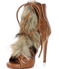 Azalea Wang Shainy Faux Fur Lace Up Shooties