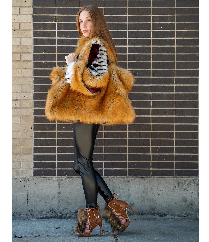 Azalea Wang Shainy Faux Fur Lace Up Shooties