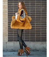 Azalea Wang Shainy Faux Fur Lace Up Shooties