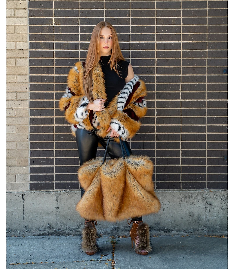 Azalea Wang Shainy Faux Fur Lace Up Shooties