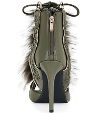 Azalea Wang Shainy Faux Fur Lace Up Shooties