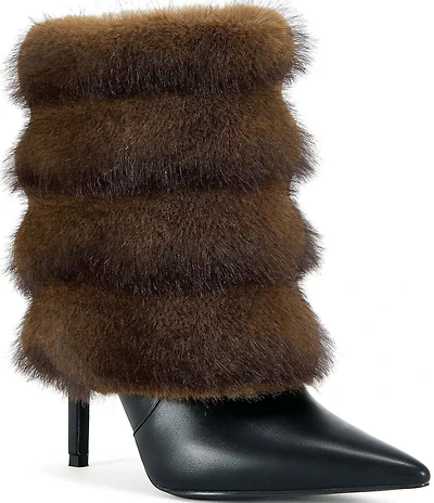 Azalea Wang Simon Faux Fur Foldover Booties