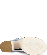 Azalea Wang Sprout Denim Bow Ankle Warap Platform Block Heel Mary Jane Pumps