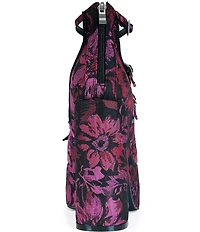 Azalea Wang Sprout Floral Ankle Strap Platform Bow Pumps