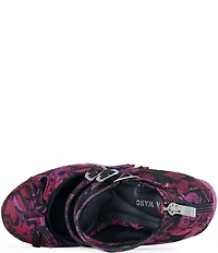 Azalea Wang Sprout Floral Ankle Strap Platform Bow Pumps