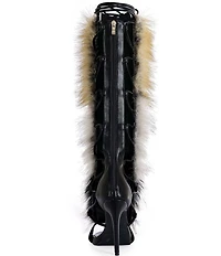 Azalea Wang Stamos Faux Fur Laced Tall Sandals