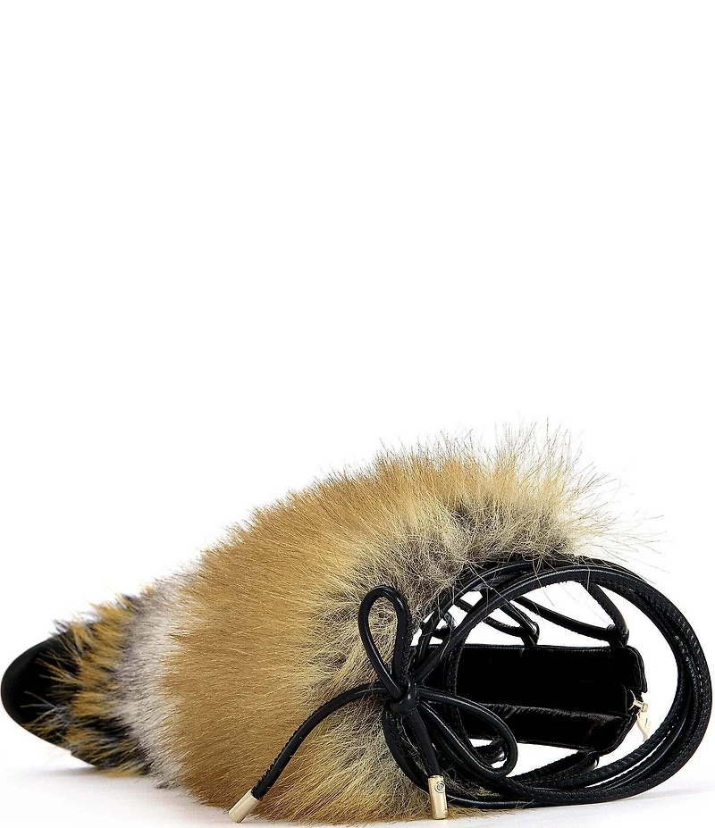 Azalea Wang Stamos Faux Fur Laced Tall Sandals