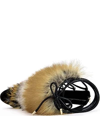Azalea Wang Stamos Faux Fur Laced Tall Sandals