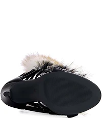 Azalea Wang Stamos Faux Fur Laced Tall Sandals
