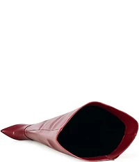 Azalea Wang Stephan Pointed Toe Flare Heel Thigh High Boots