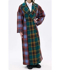 Azalea Wang Studio Checked Pattern Notch Collar Oversized Fit Button Front Jacket