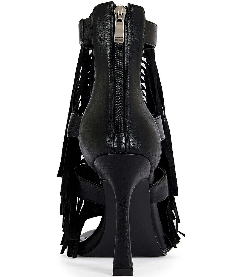 Azalea Wang Sumac Turquoise Ornamented Fringe Dress Sandals