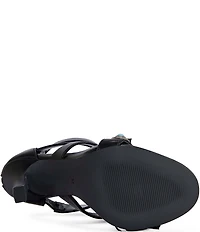 Azalea Wang Sumac Turquoise Ornamented Fringe Dress Sandals